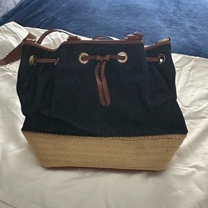 Michael Kors denim bucket bag